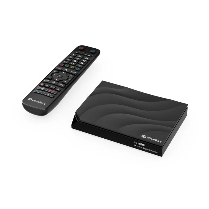vSeeBox V6 Max (2025) Android TV box with remote control